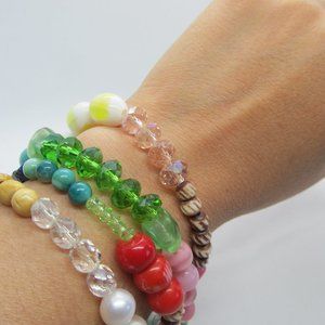 Stretch Bracelets for Layering Set of 4